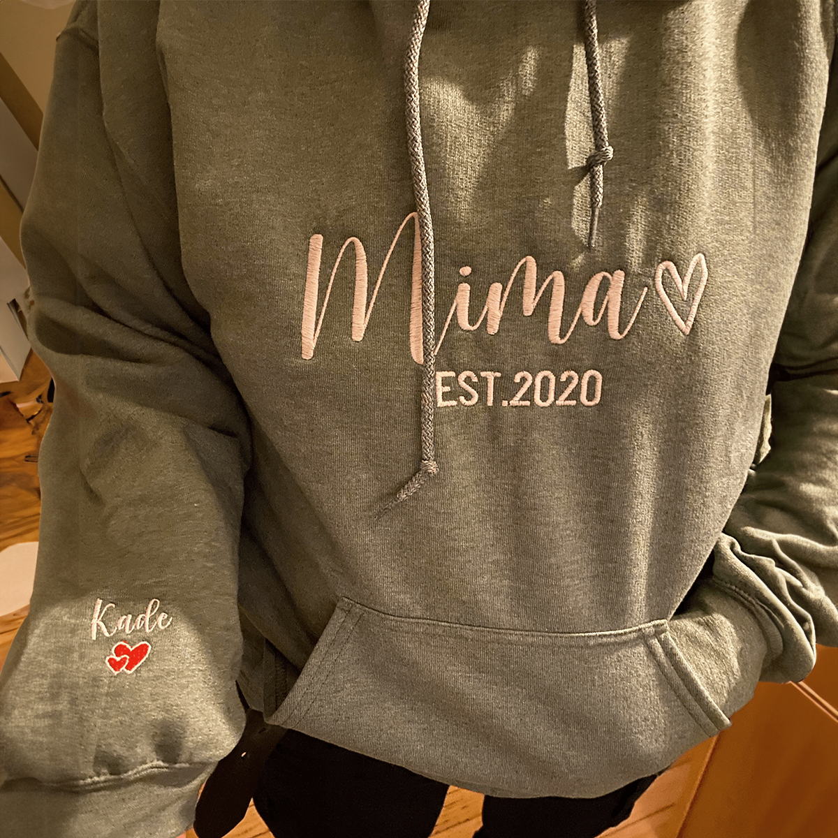 Minimalist Wrestling Mom Embroidered Names Sweatshirt - Warm & Stylish