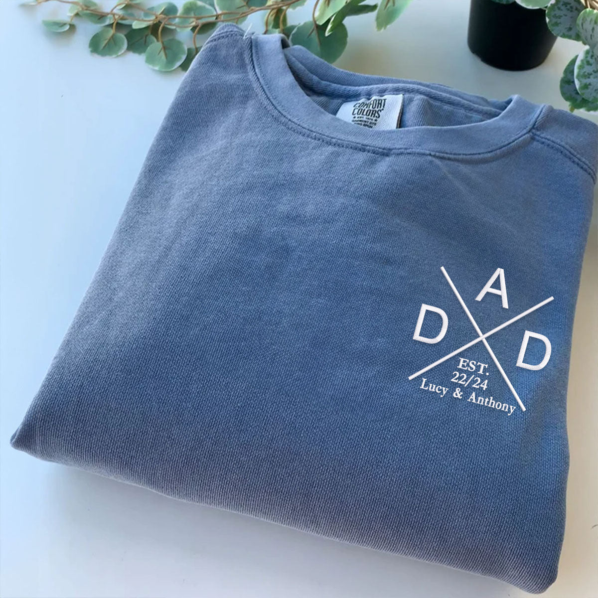Personalized Embroidered Dad Shirt - Customizable Elegant Design