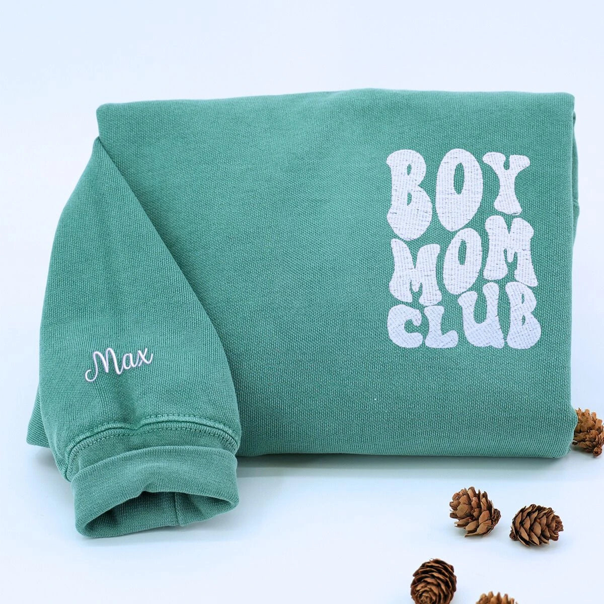 EmbroideredBoy Mom ClubPersonalized Shirt | Custom Name Sleeve