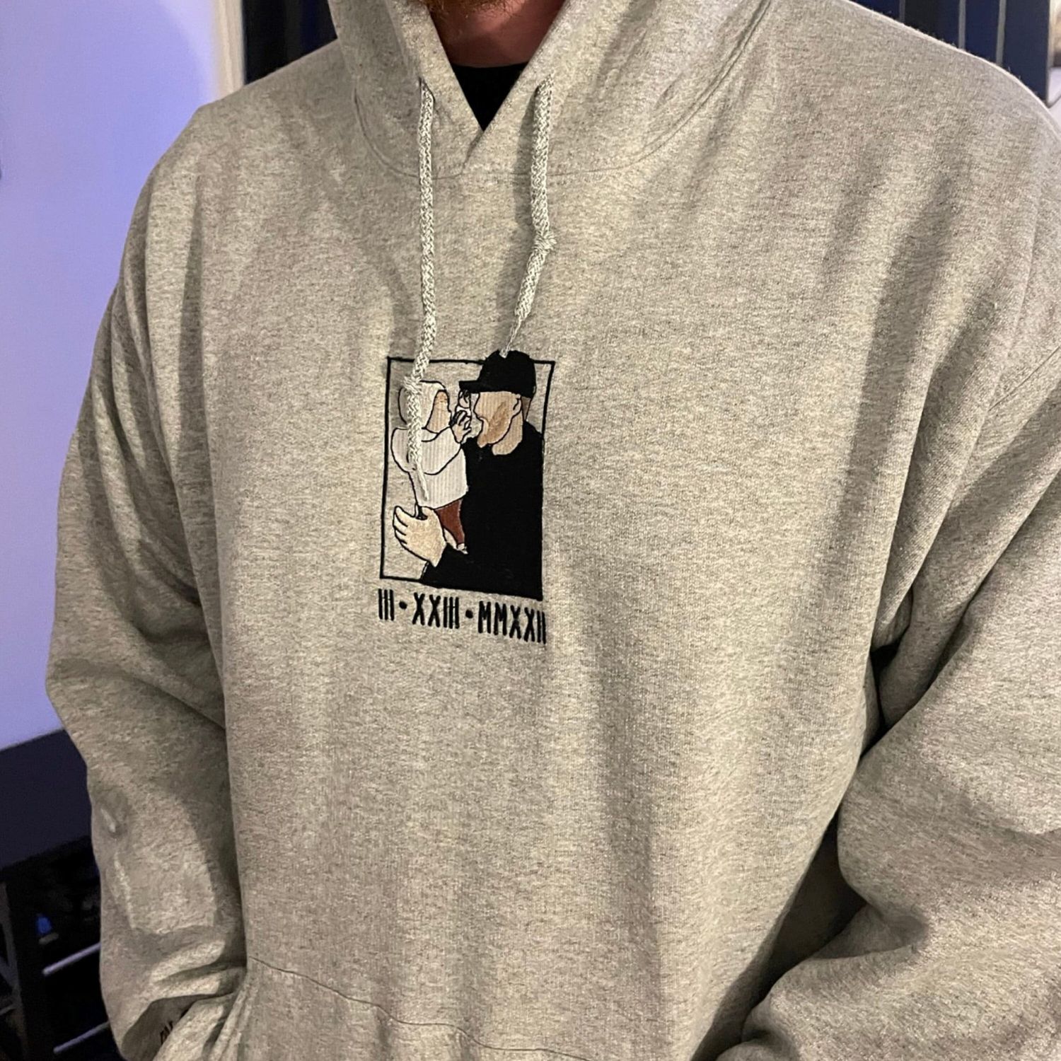 Custom Portrait Embroidered Cream Sweatshirt | Personalized Photo Art