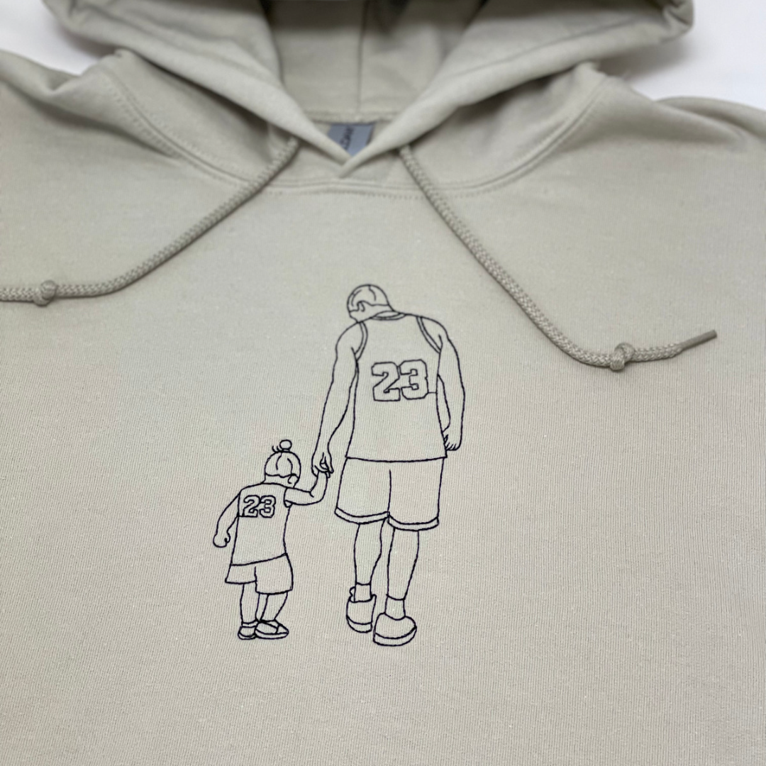 Custom Portrait Embroidered Cream Sweatshirt | Personalized Photo Art