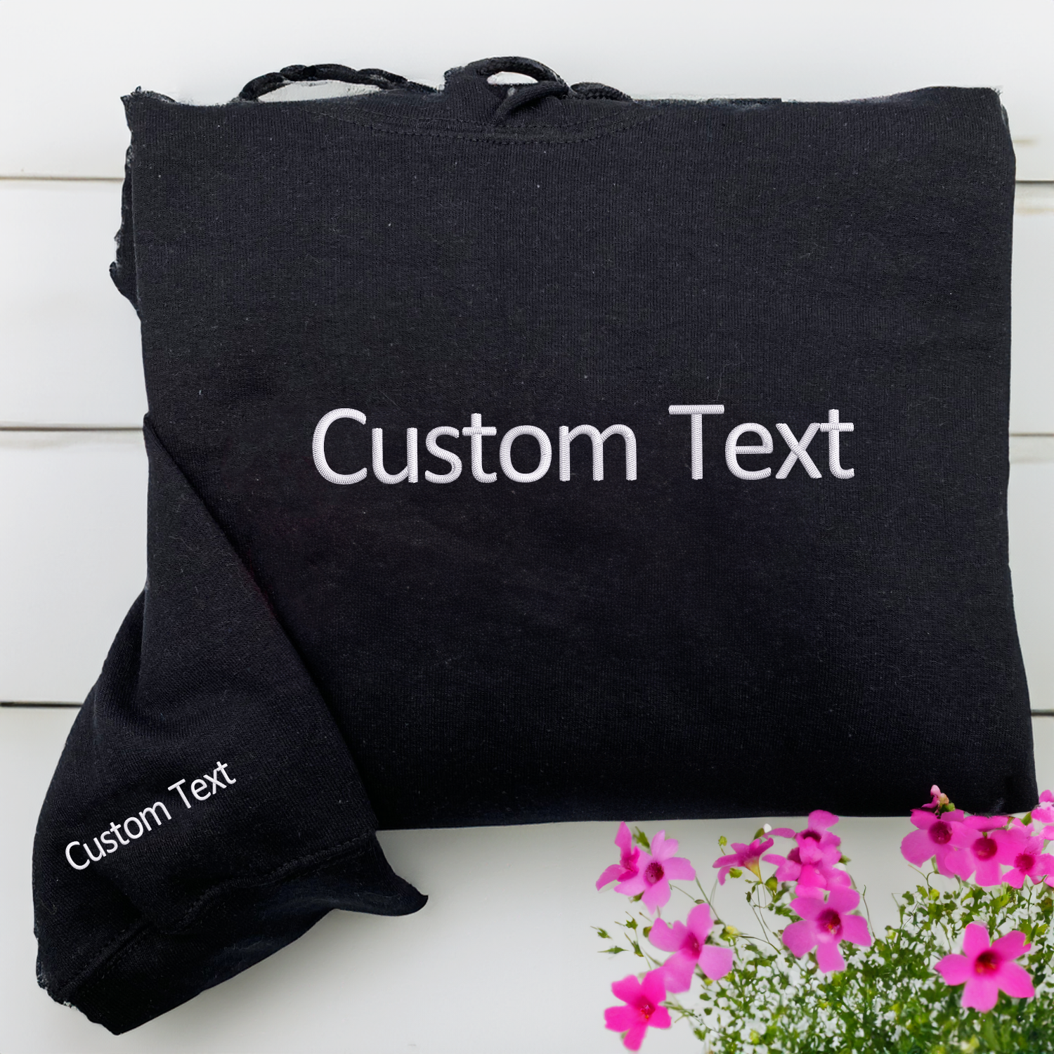 Womens Black Embroidered Cotton Sweatshirt