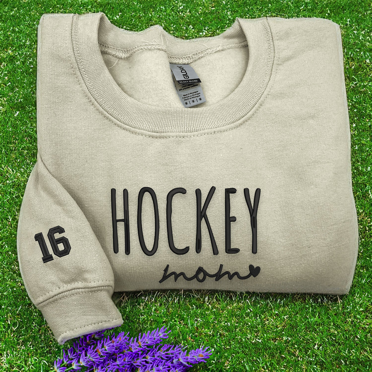 Personalized Hockey Mom Embroidered Sweatshirt or Hoodie