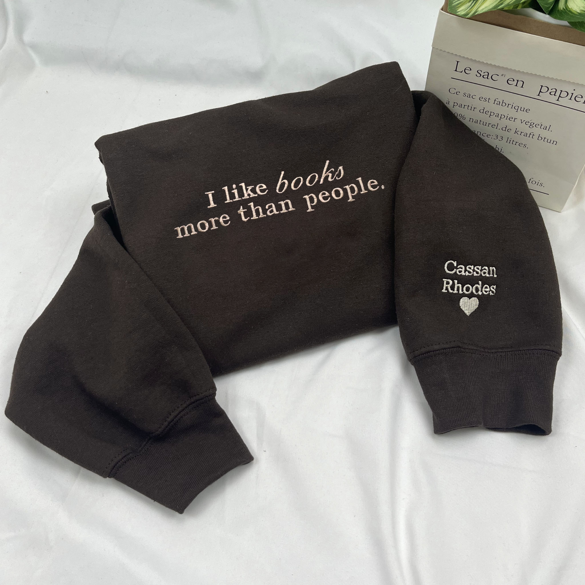 Funny Book Lover Embroidered Sweatshirt in Various Colors