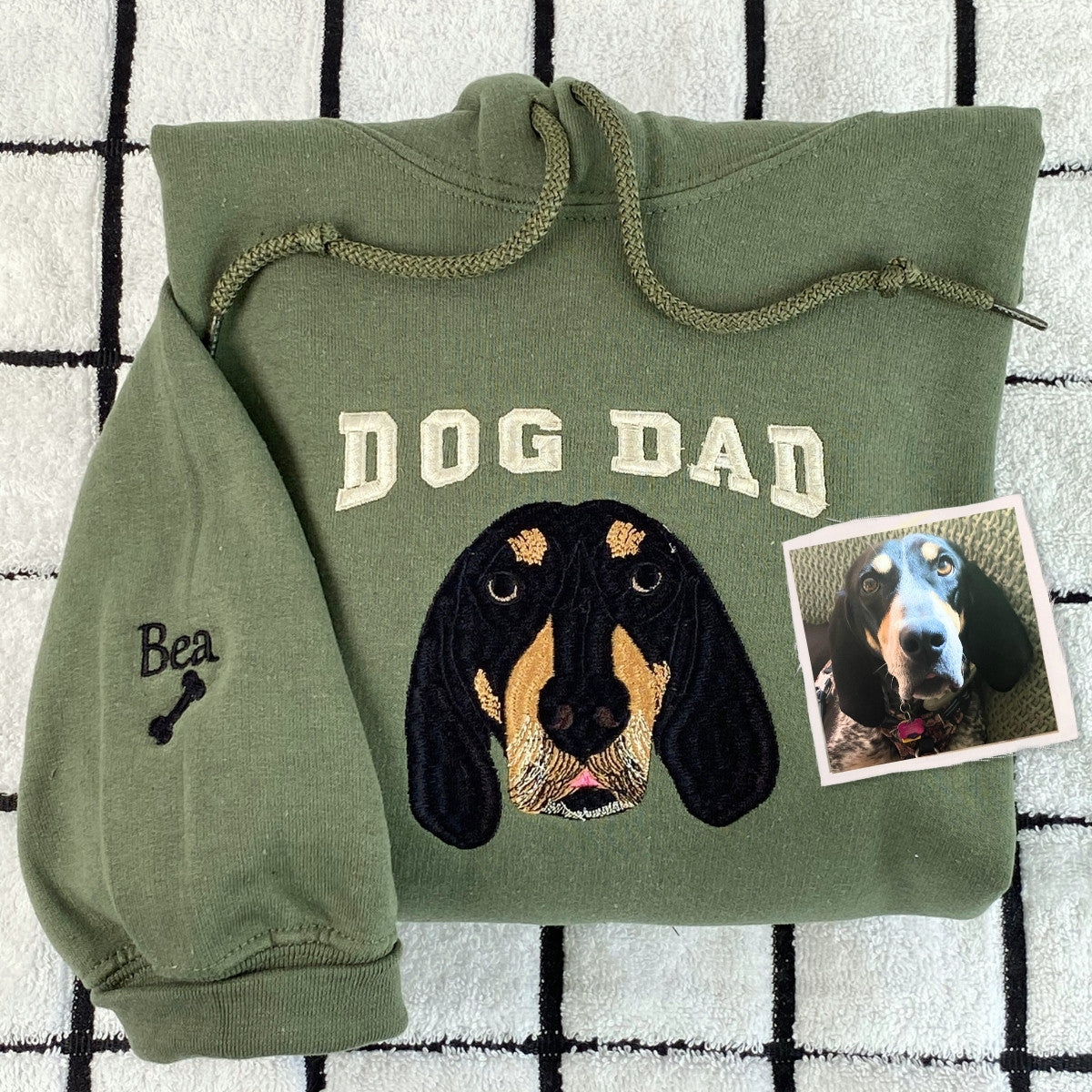Personalized Dog Face Varsity Sweatshirt - Custom Embroidered Gift