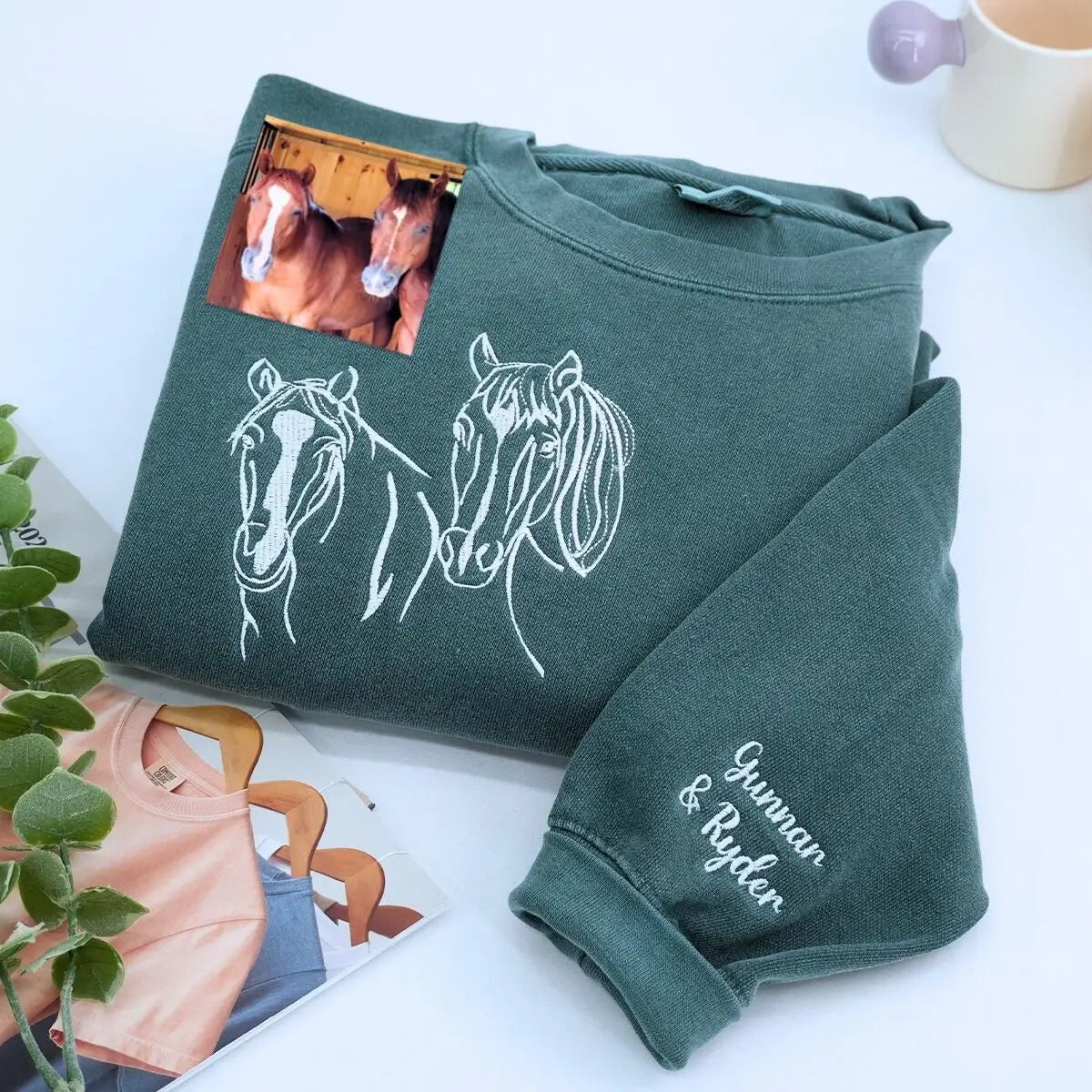 Personalized Horse Embroidered Sweatshirt - Custom Comfort Style
