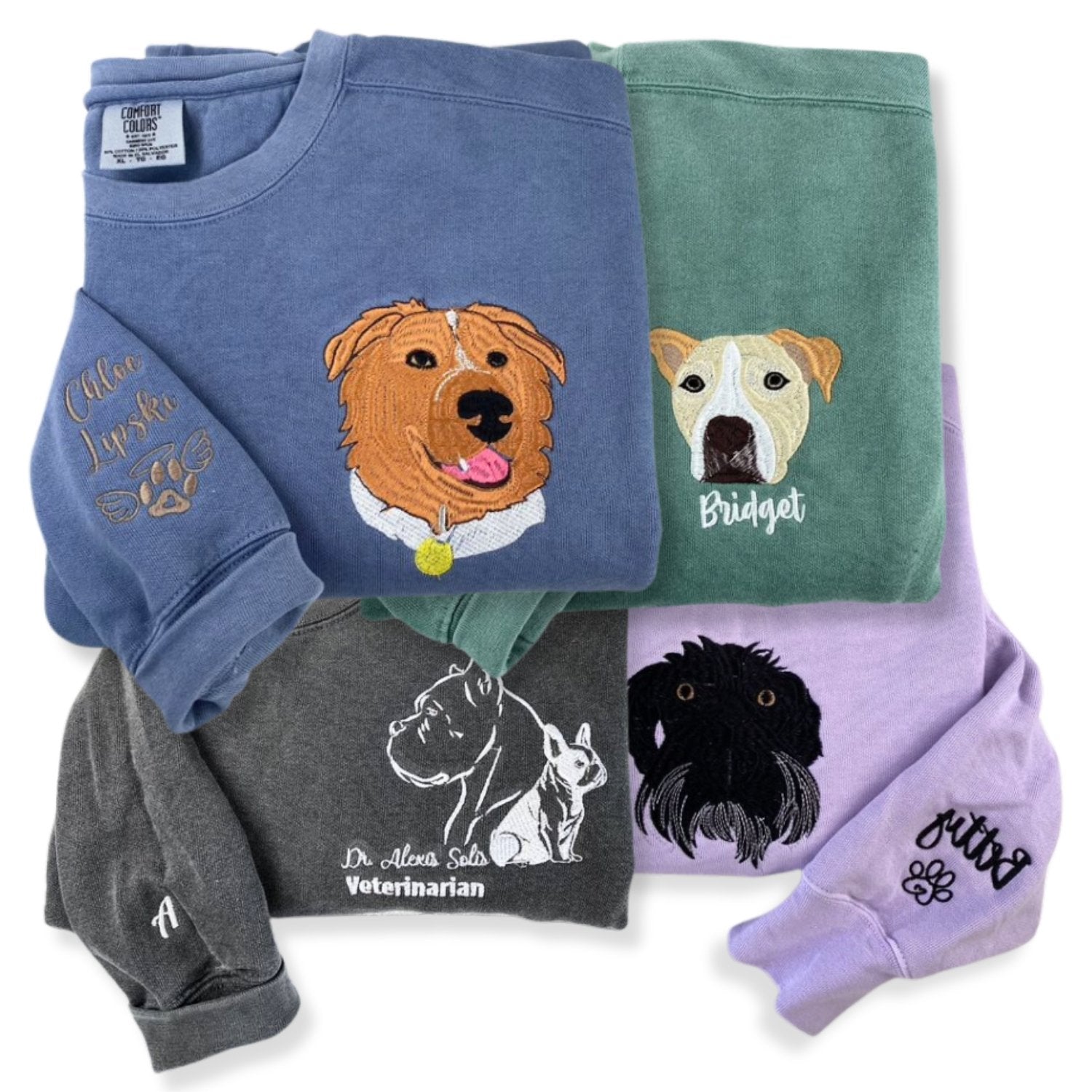 Custom Pet Outline Embroidered Sweatshirt - Personalized Gift