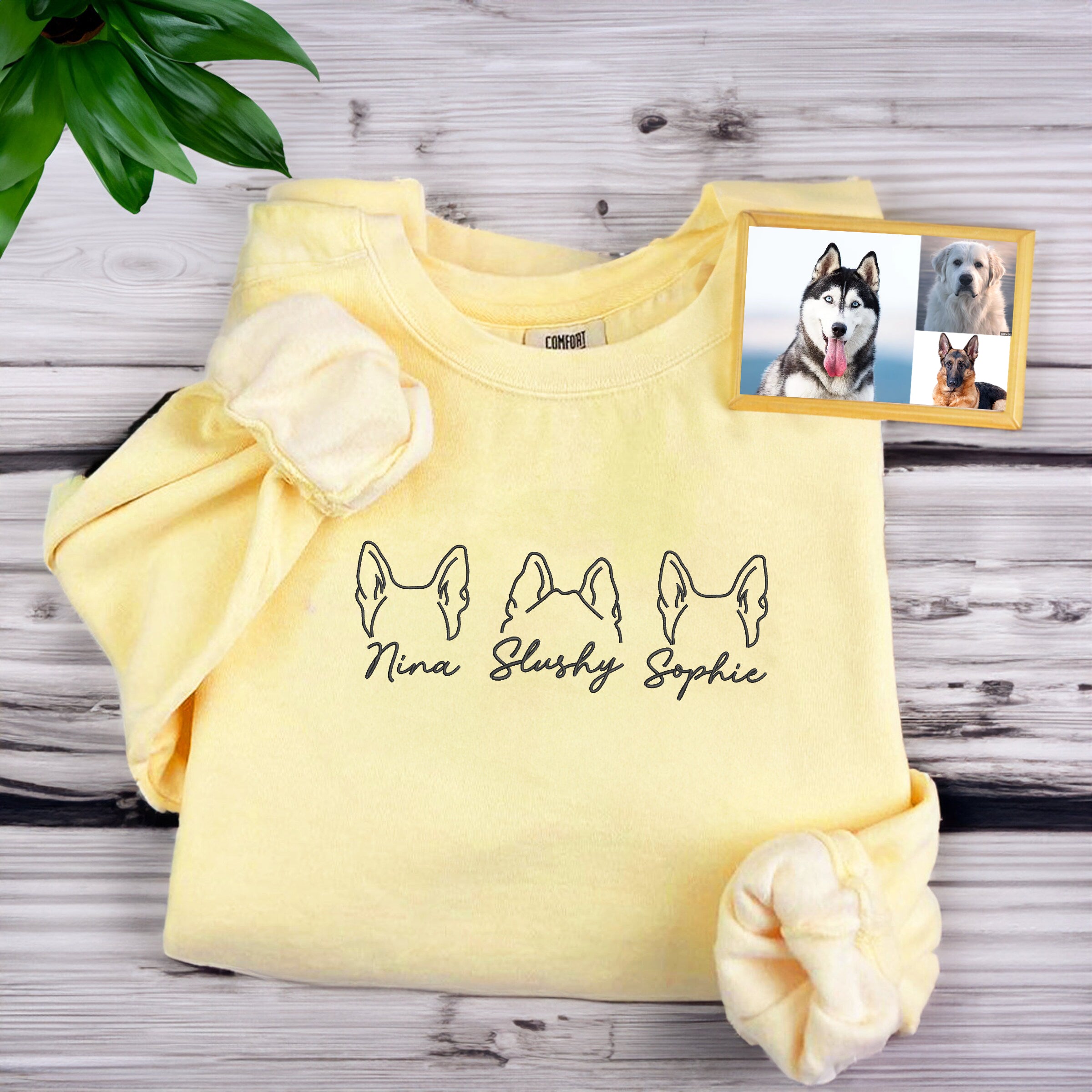 Custom Dog Ear Embroidered Sweatshirt - Variety of Colors