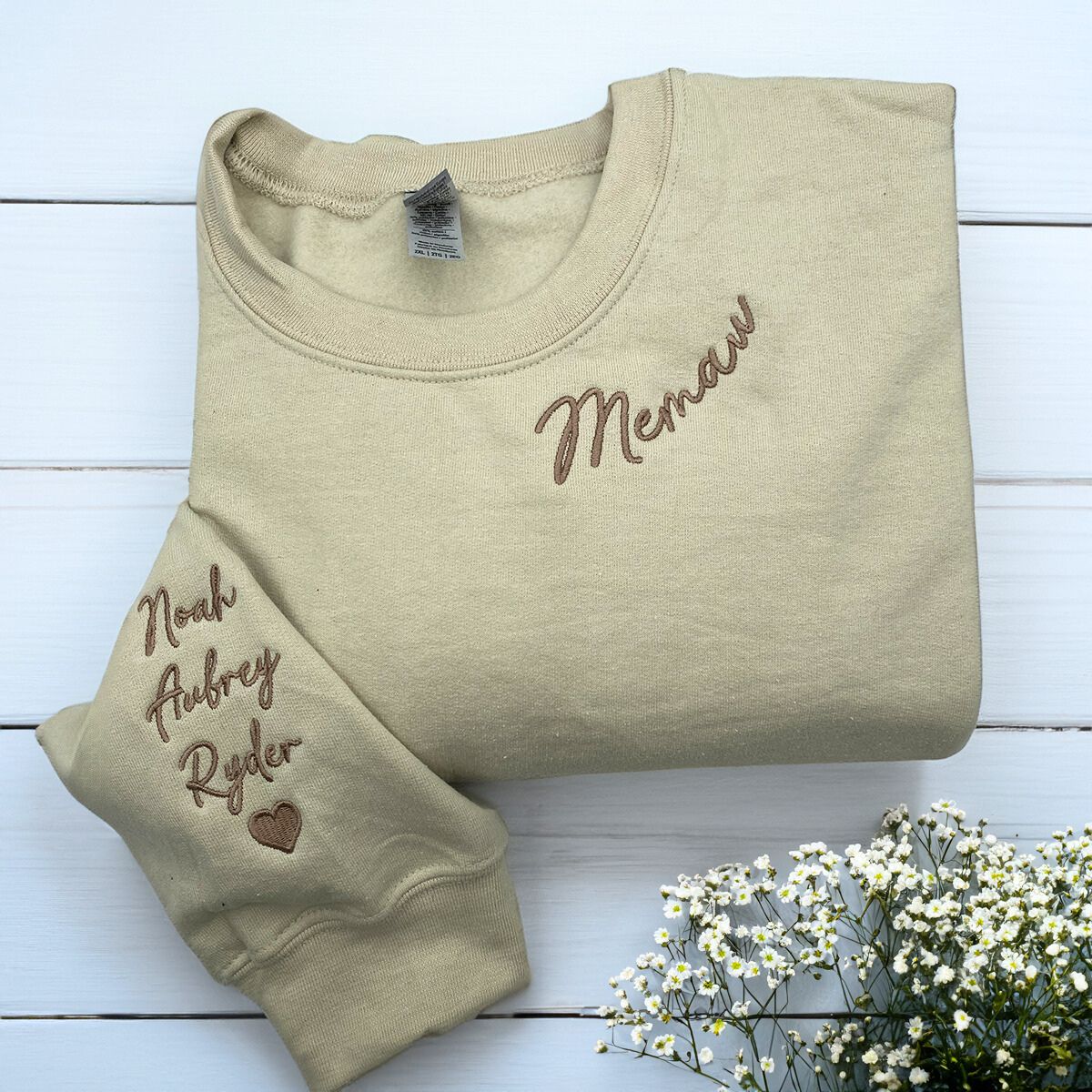Personalized Embroidered Meemaw Sweatshirt or Hoodie - Grandkids Names