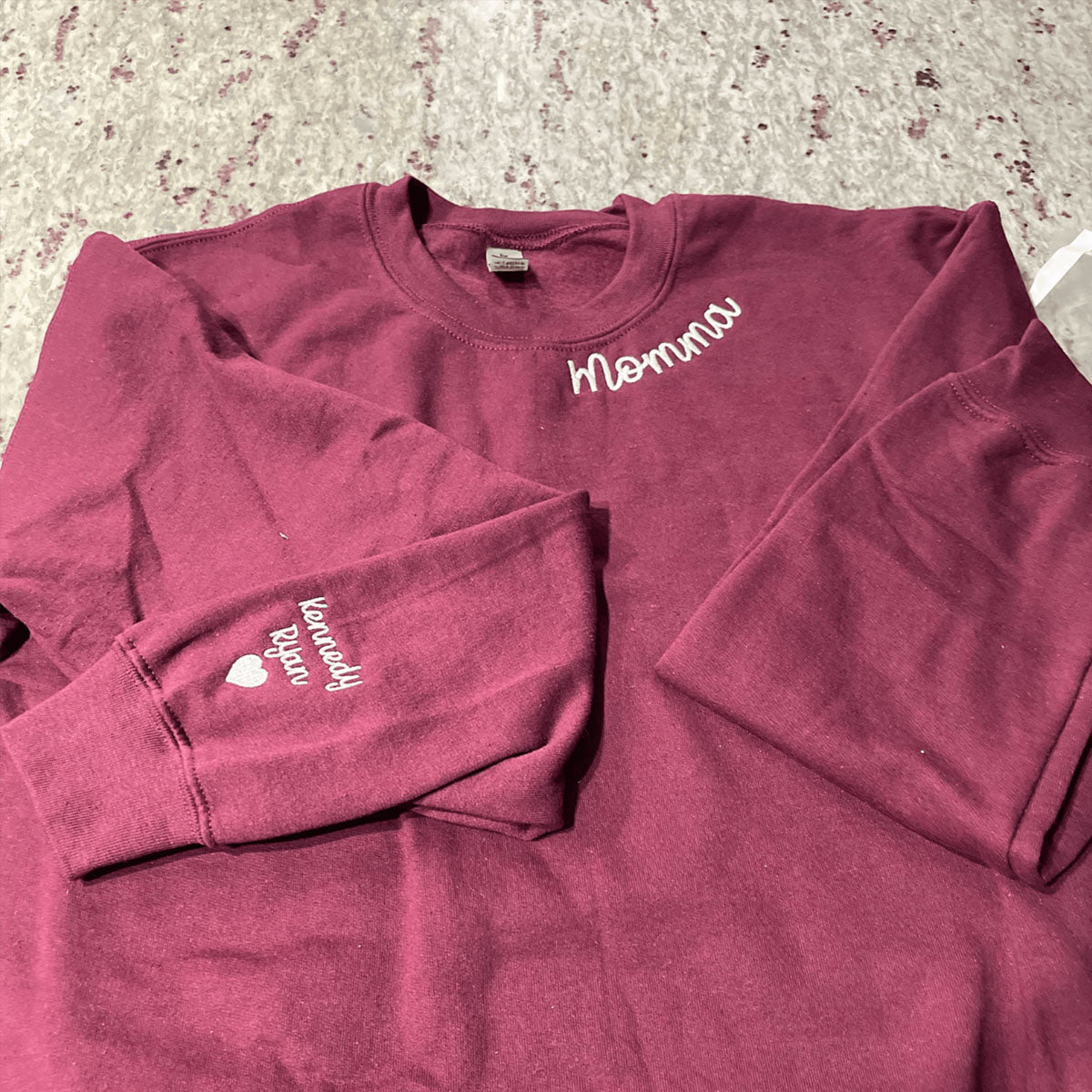 Personalized Embroidered Momma Sweatshirt with KidsNames, Cozy Gift for Mom