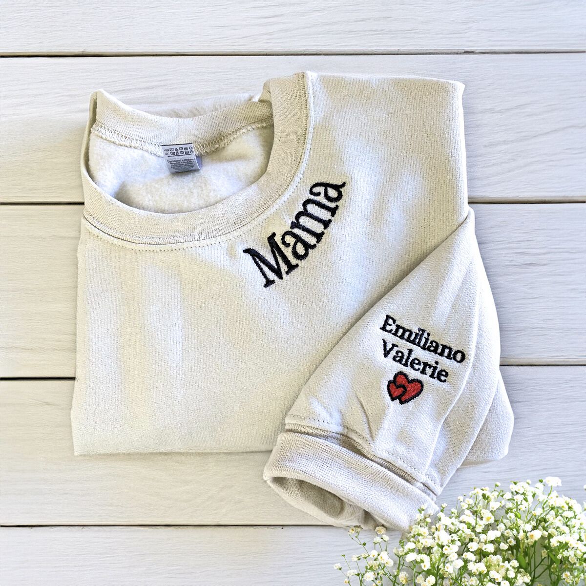 Personalized Grandkids Names Embroidered Sweatshirt for Grandma