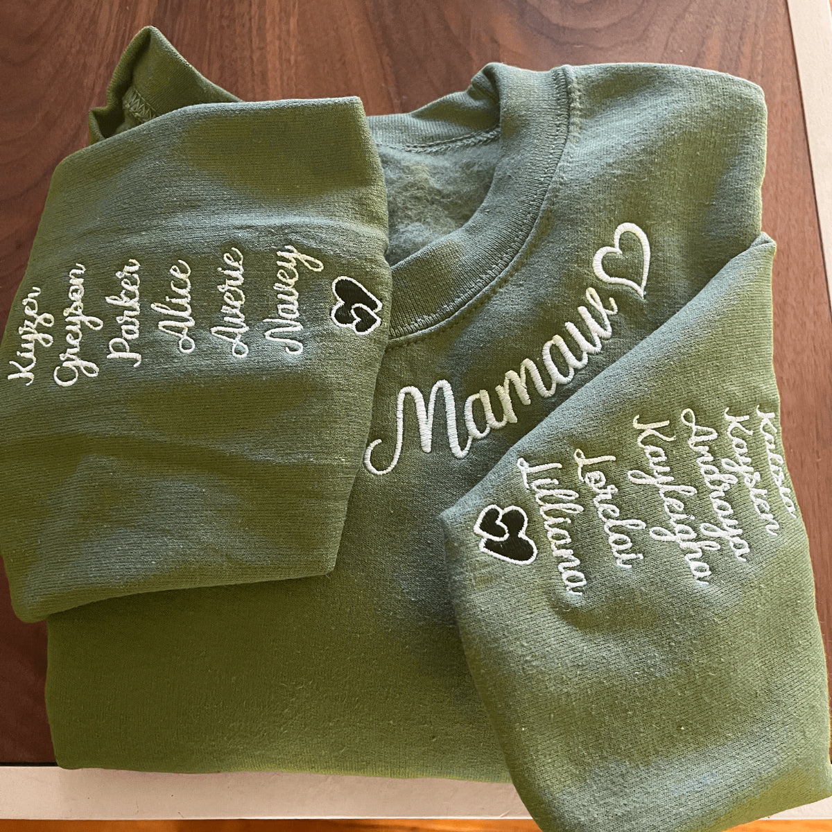 Personalized Grandkids Names Embroidered Sweatshirt for Mawmaw