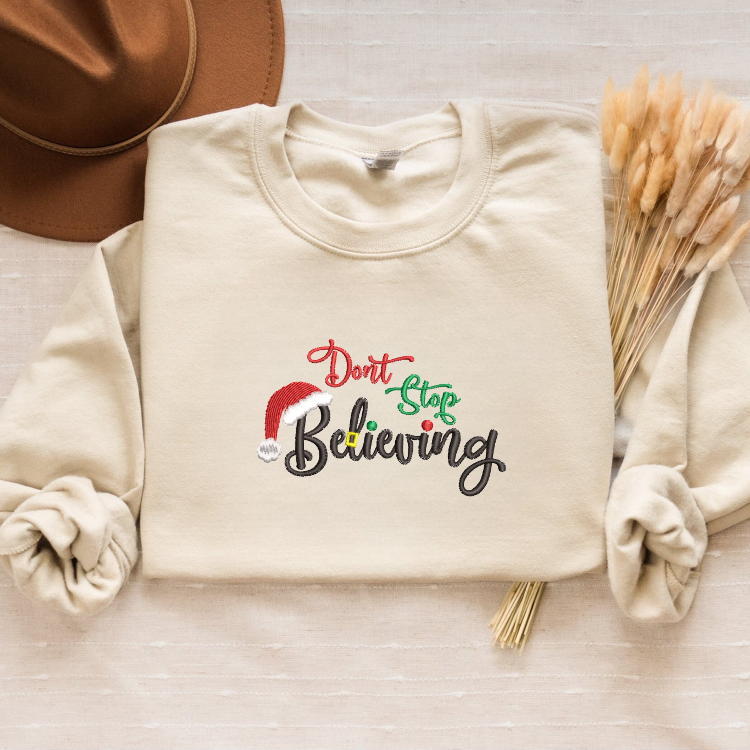 Christmas Spirit Embroidered Sweatshirt for Faithful Statements