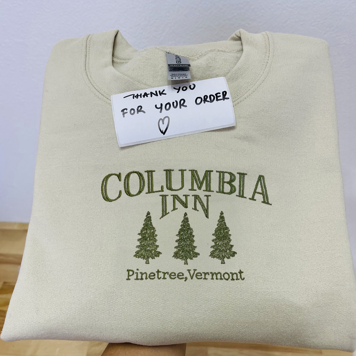 Christmas Movie Embroidered Sweatshirt, Vermont Pine Tree Design
