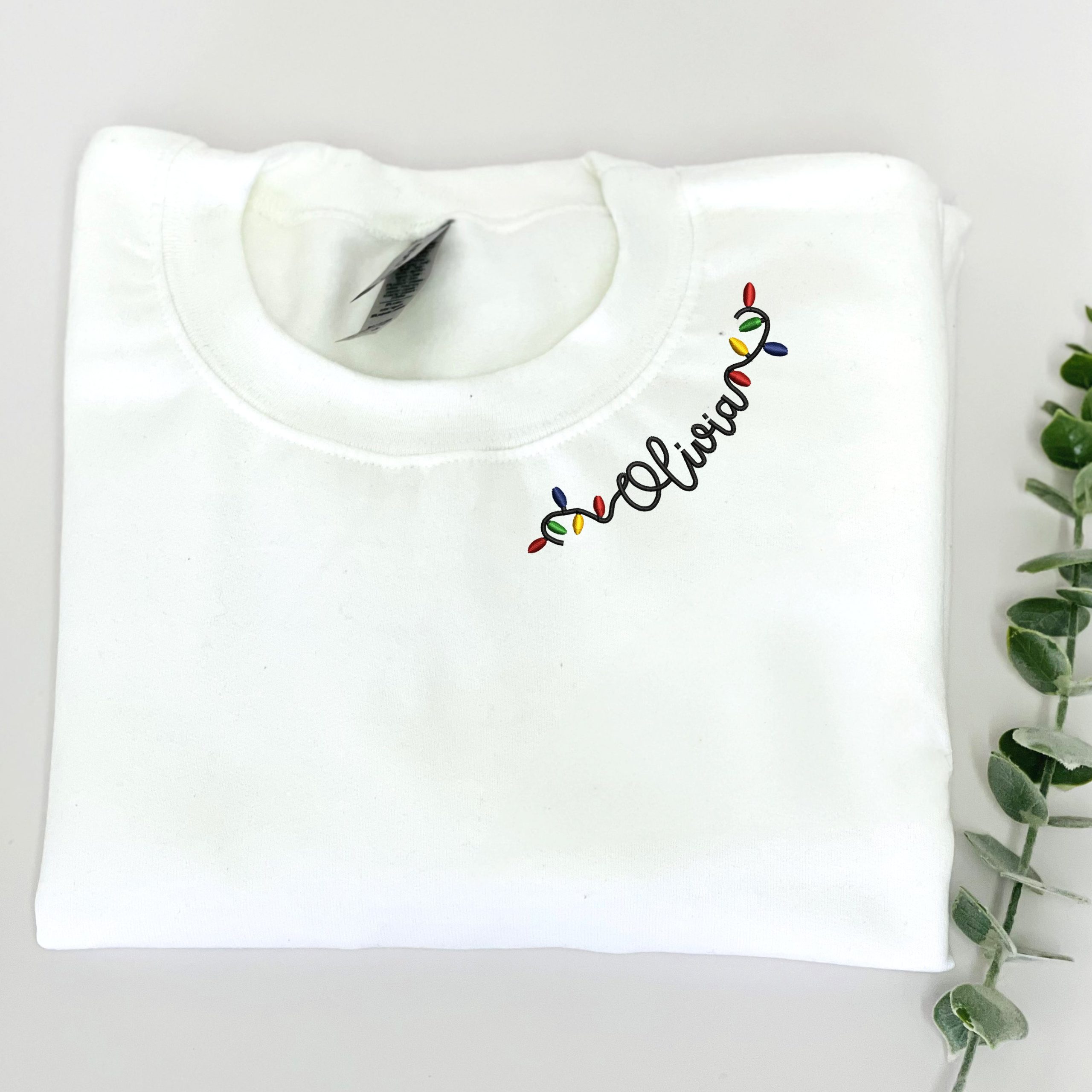 Custom Embroidered Festive Christmas Sweatshirt with Name Embroidery