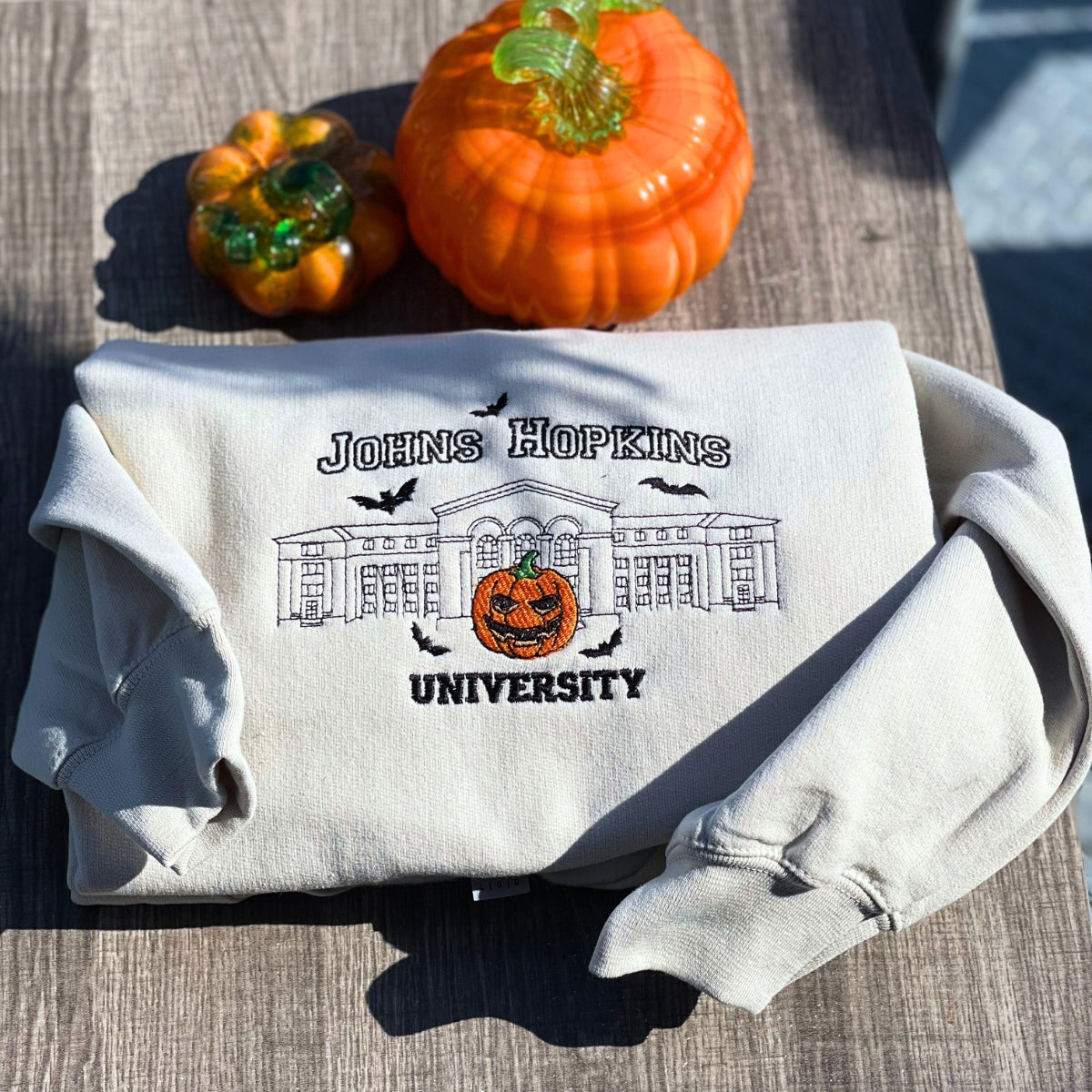 Halloween Embroidered Sweatshirt - Johns Hopkins University Design