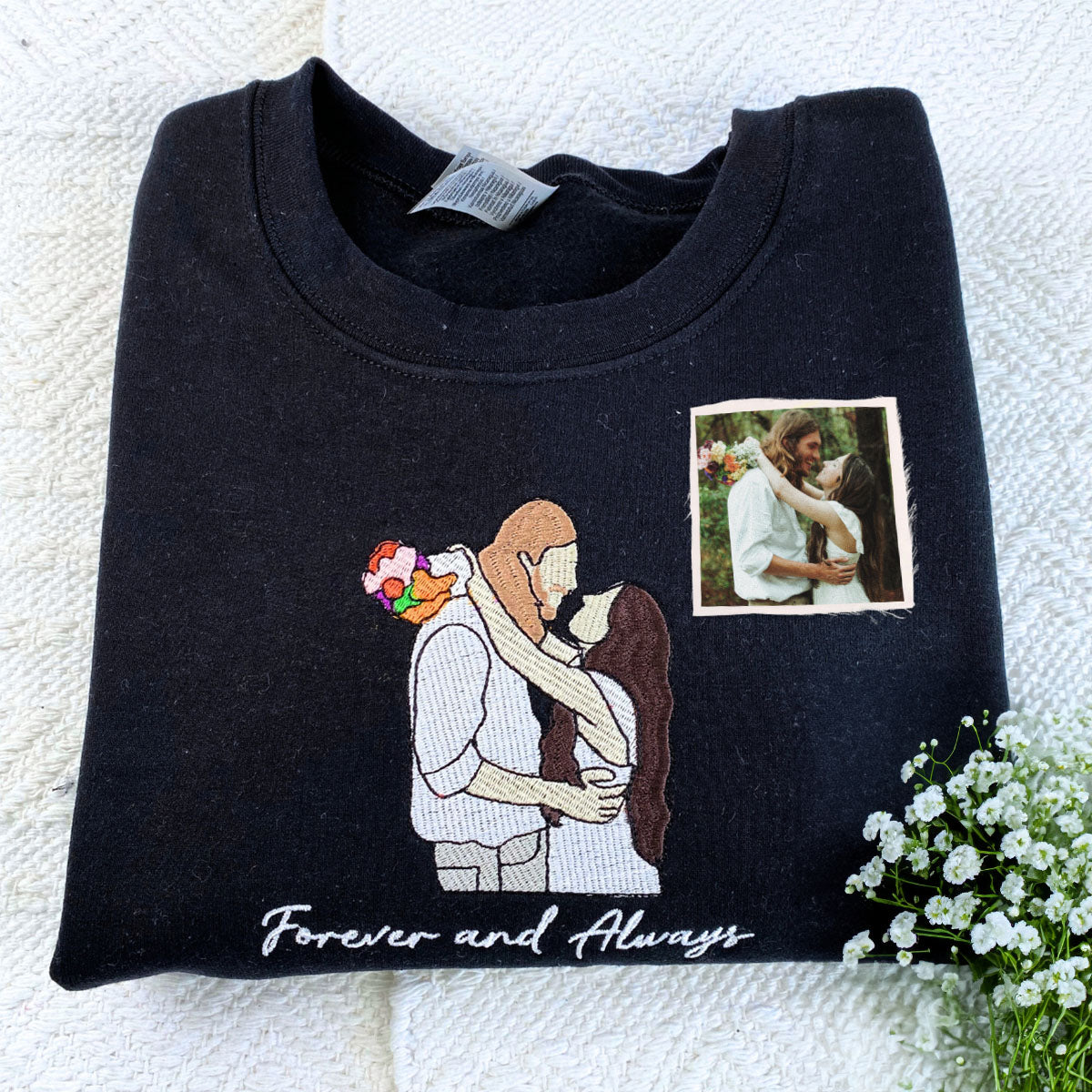 Custom Photo Embroidered Sweatshirt for Stepdaughter