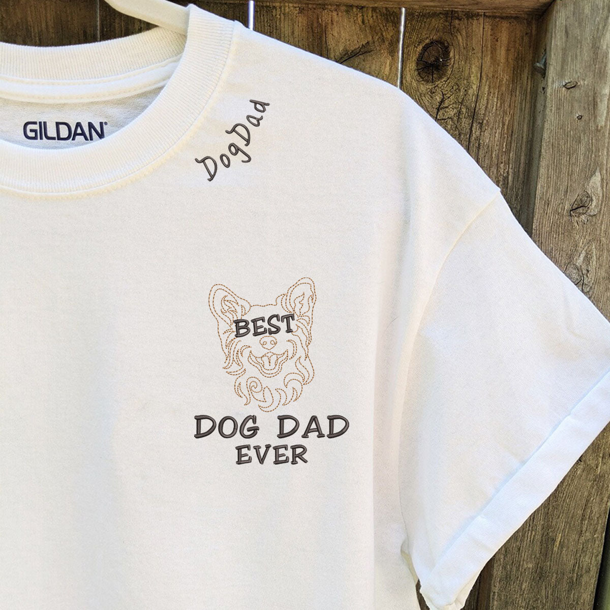 Customized Dog Dad Corgi Collar Shirt | Best Dog Lover Gift