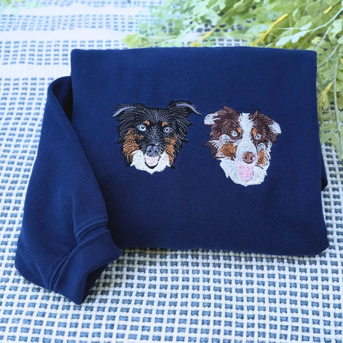 Personalized Border Collie Portrait Embroidered Tee for Dog Moms