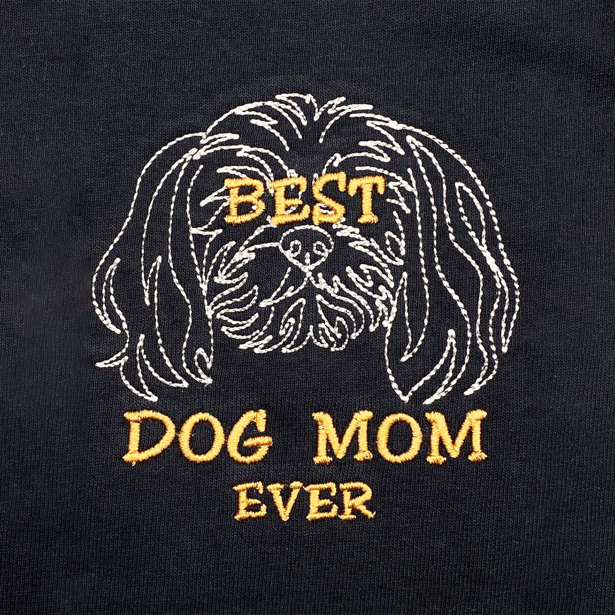 Personalized Dog Mom Embroidered Collar Tee | Best Shih Tzu Lover Gift