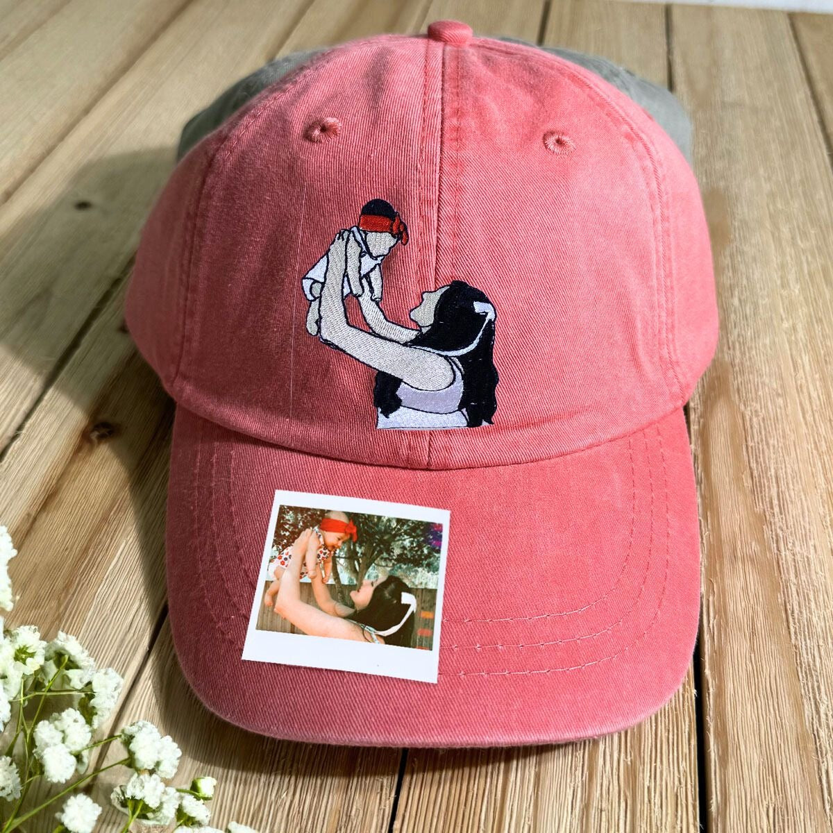 Custom Embroidered Portrait Mom Hat - Personalized Mothers Day Gift