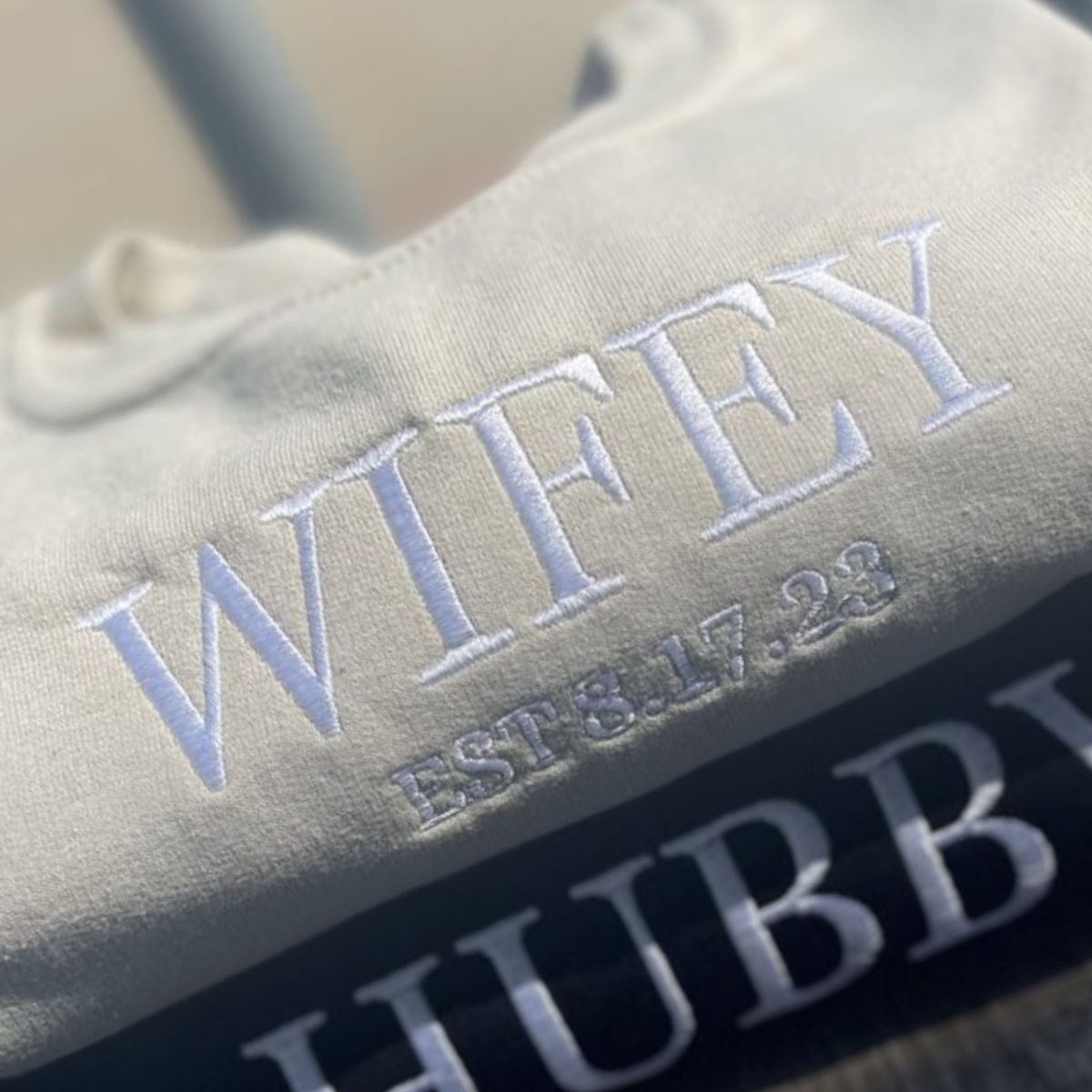 Personalized Couple Sweatshirts Set, Custom Bridal Pullovers