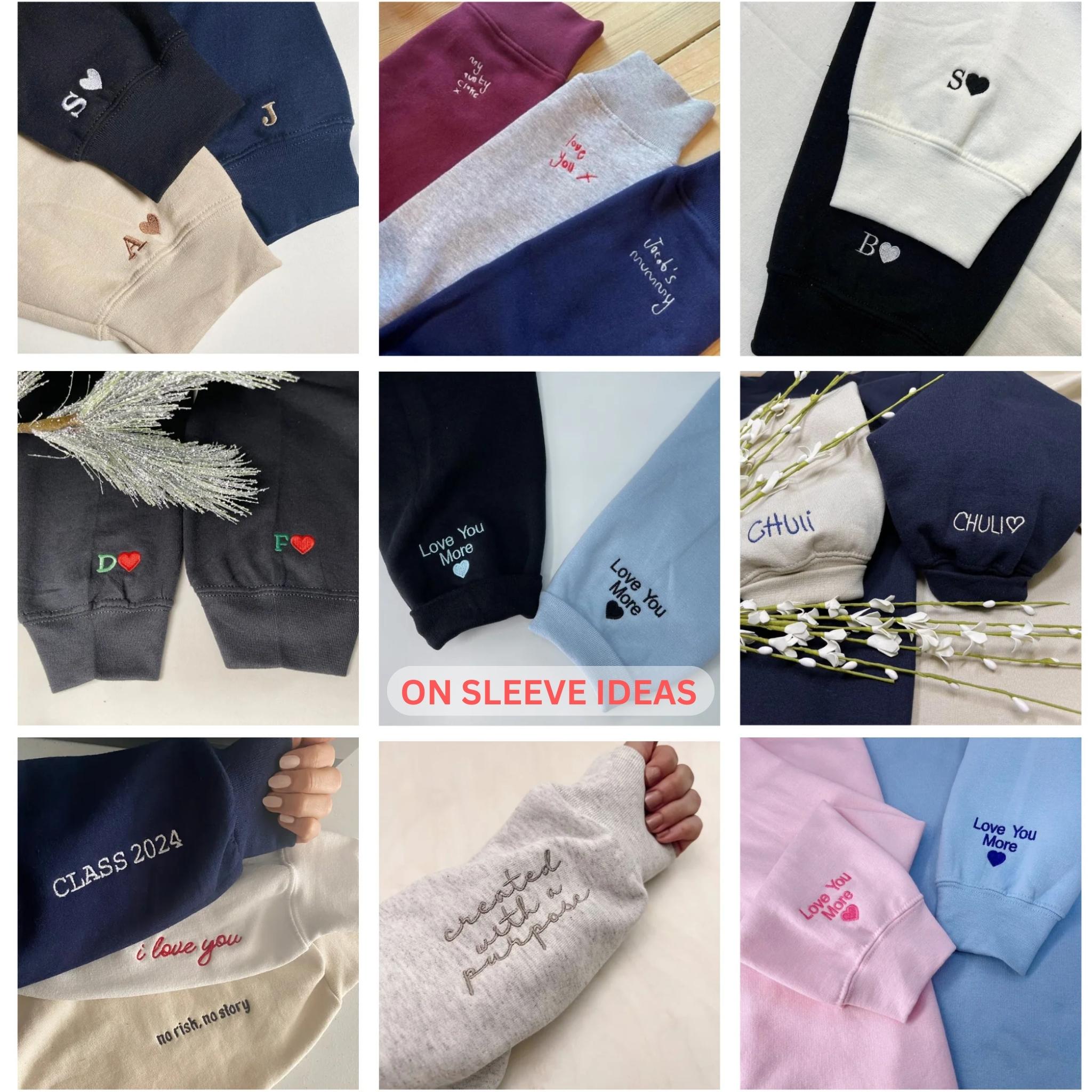 Personalized Couple Sweatshirts Set, Custom Bridal Pullovers