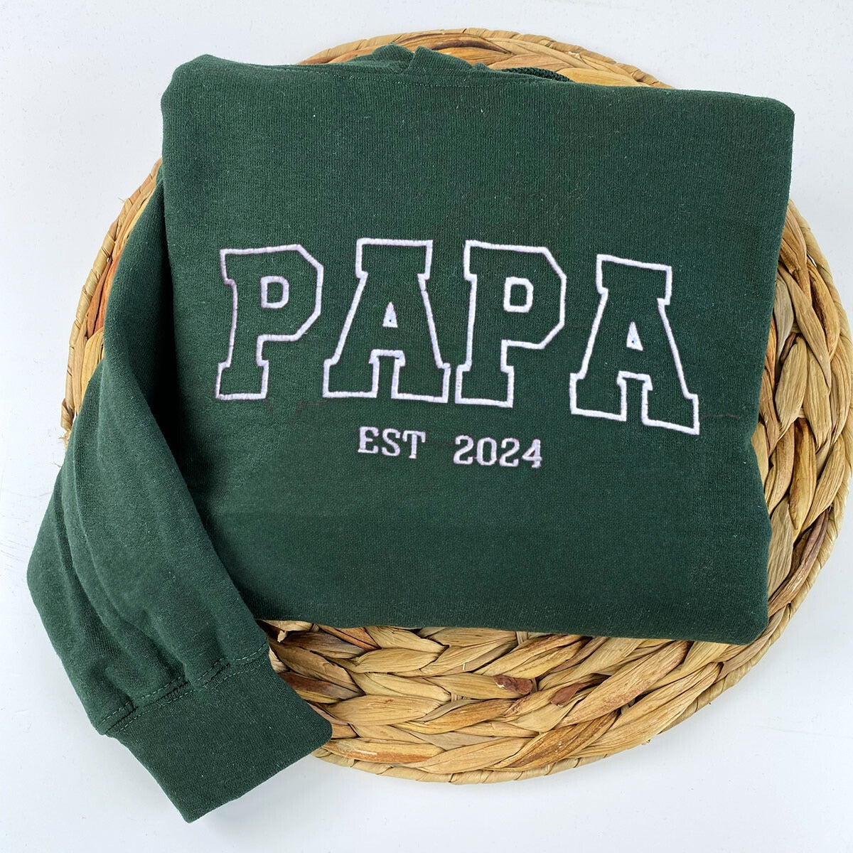 Personalized Daddy EST Hoodie with Childs Name | Dad 2024 Crewneck