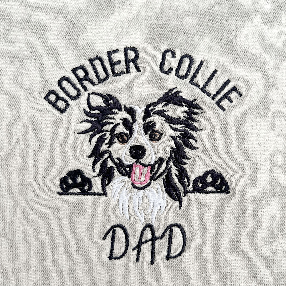 Personalized Border Collie Embroidered Dog Dad Sweatshirt