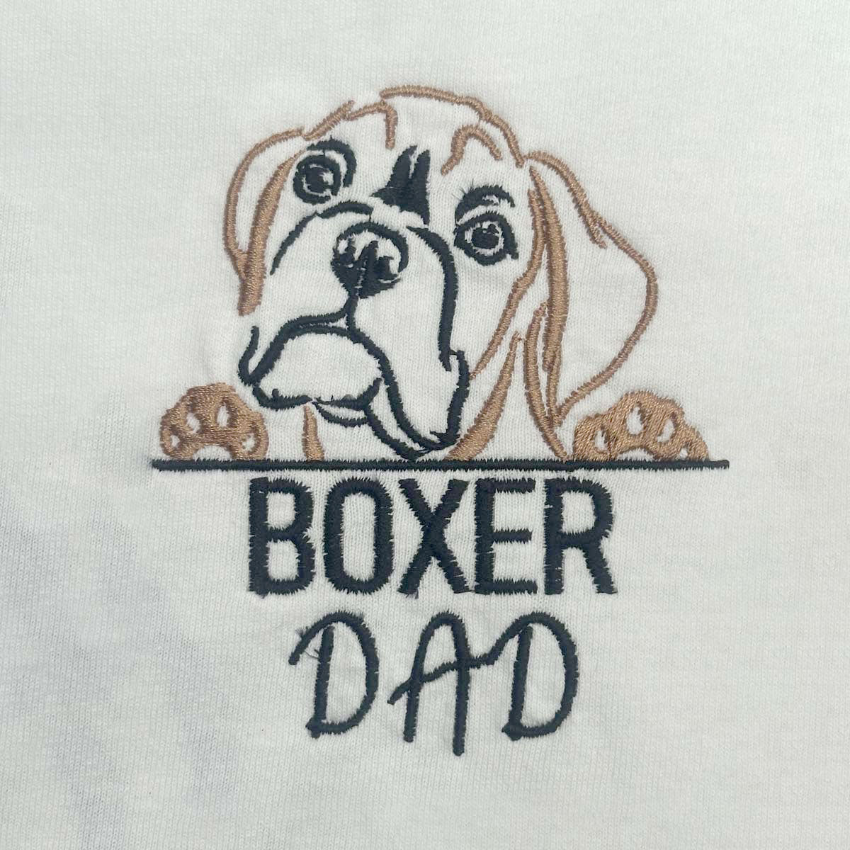 Personalized Boxer Dog Dad Embroidered Sweatshirt - Customized Name, Ideal Gift for Boxer Lovers