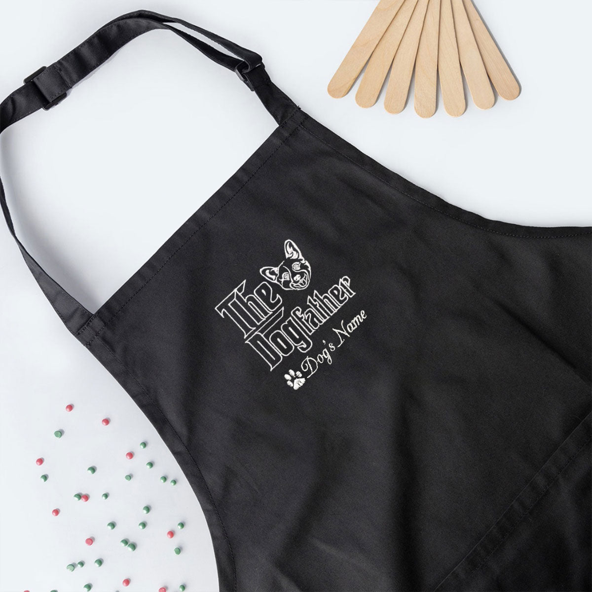 Personalized Corgi DogFather Embroidered Apron - Custom Pet Lover Gift