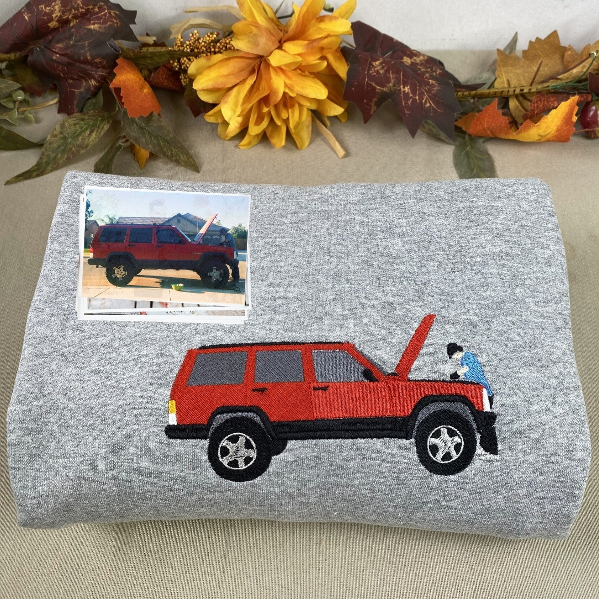 Custom Car Embroidered Hoodie Sweatshirt for Car Enthusiasts