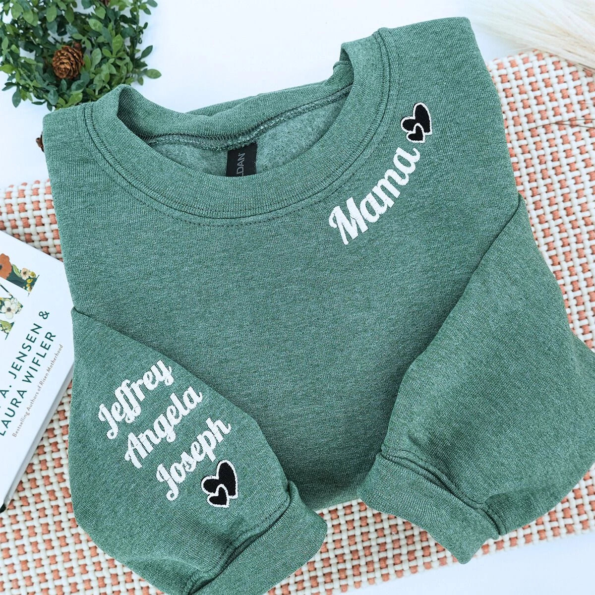 Personalized Mama Embroidered Sweatshirt with Kids Names | Custom Cozy Gift