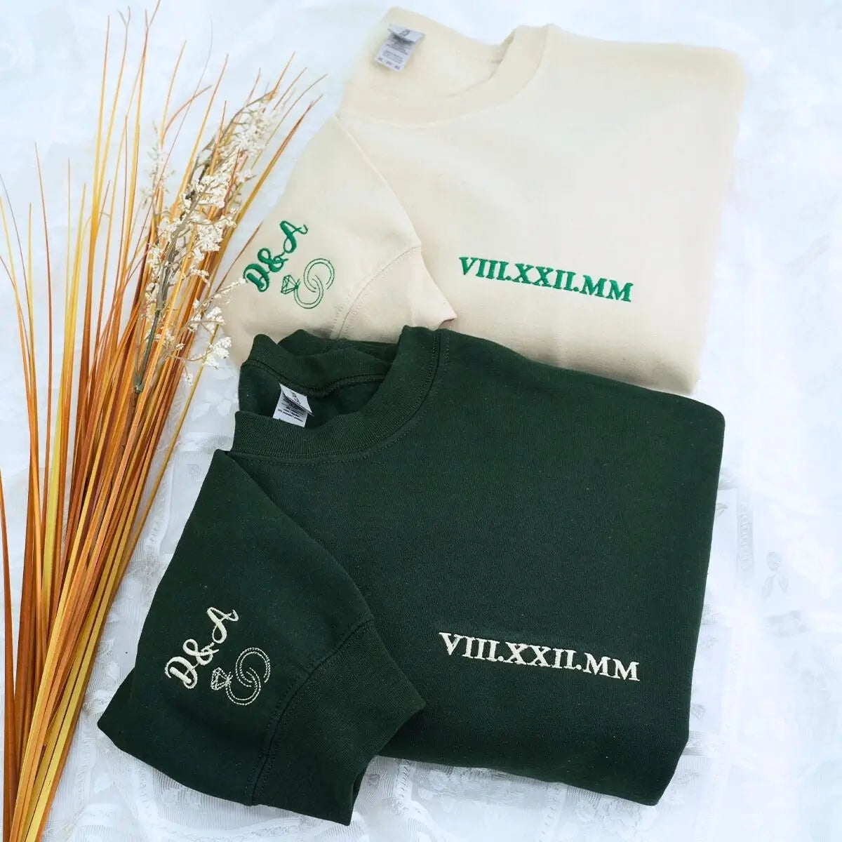 Personalized Roman Numerals Couple Sweatshirt - Anniversary Gift