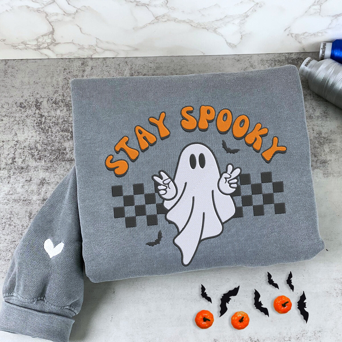 Embroidered Spooky Halloween Sweatshirt for Festive Fall Fun