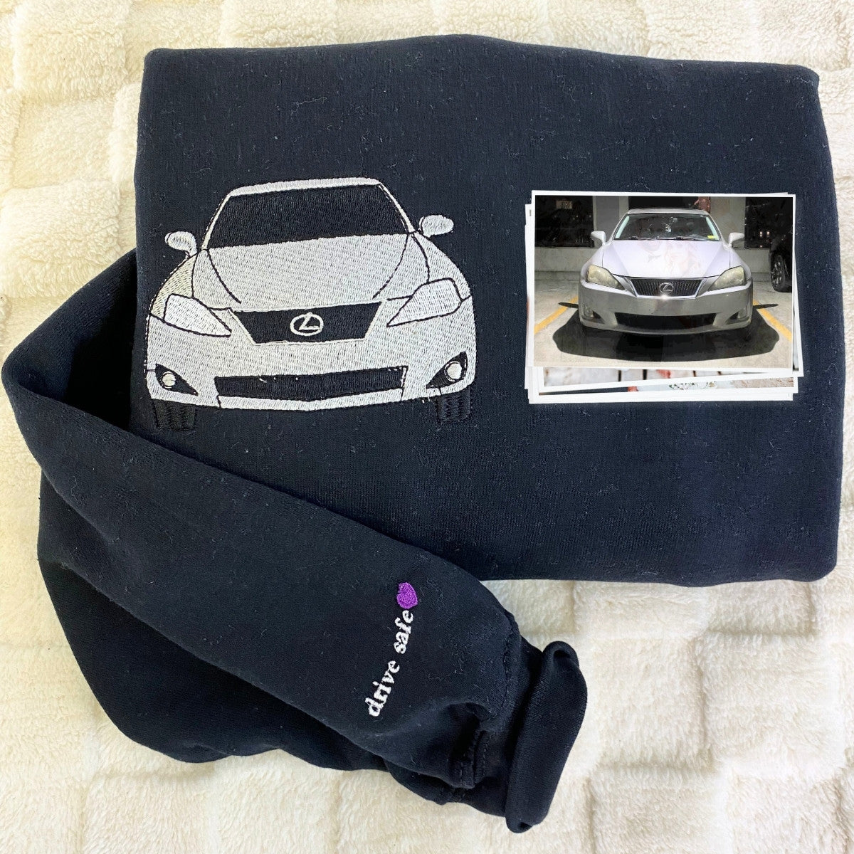 Custom Embroidered Car Sweatshirt - Personalized Automotive Gift