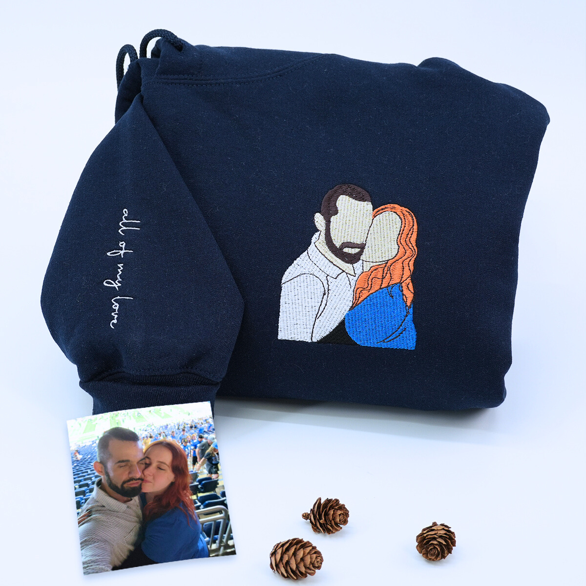 Personalized Embroidered Couple Sweater or Hoodie for Valentines Day