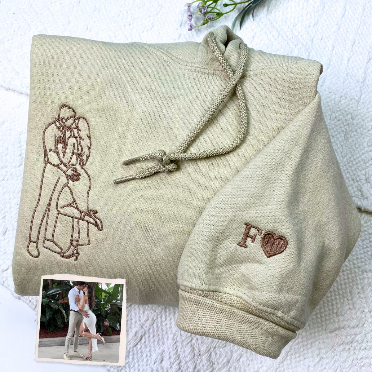 Personalized Engagement Hoodies for Couples, Embroidered Matching Sweatshirts