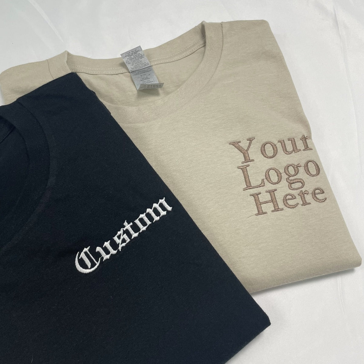 Personalized Embroidered Cotton T-Shirt | Custom Photo, Logo, Text