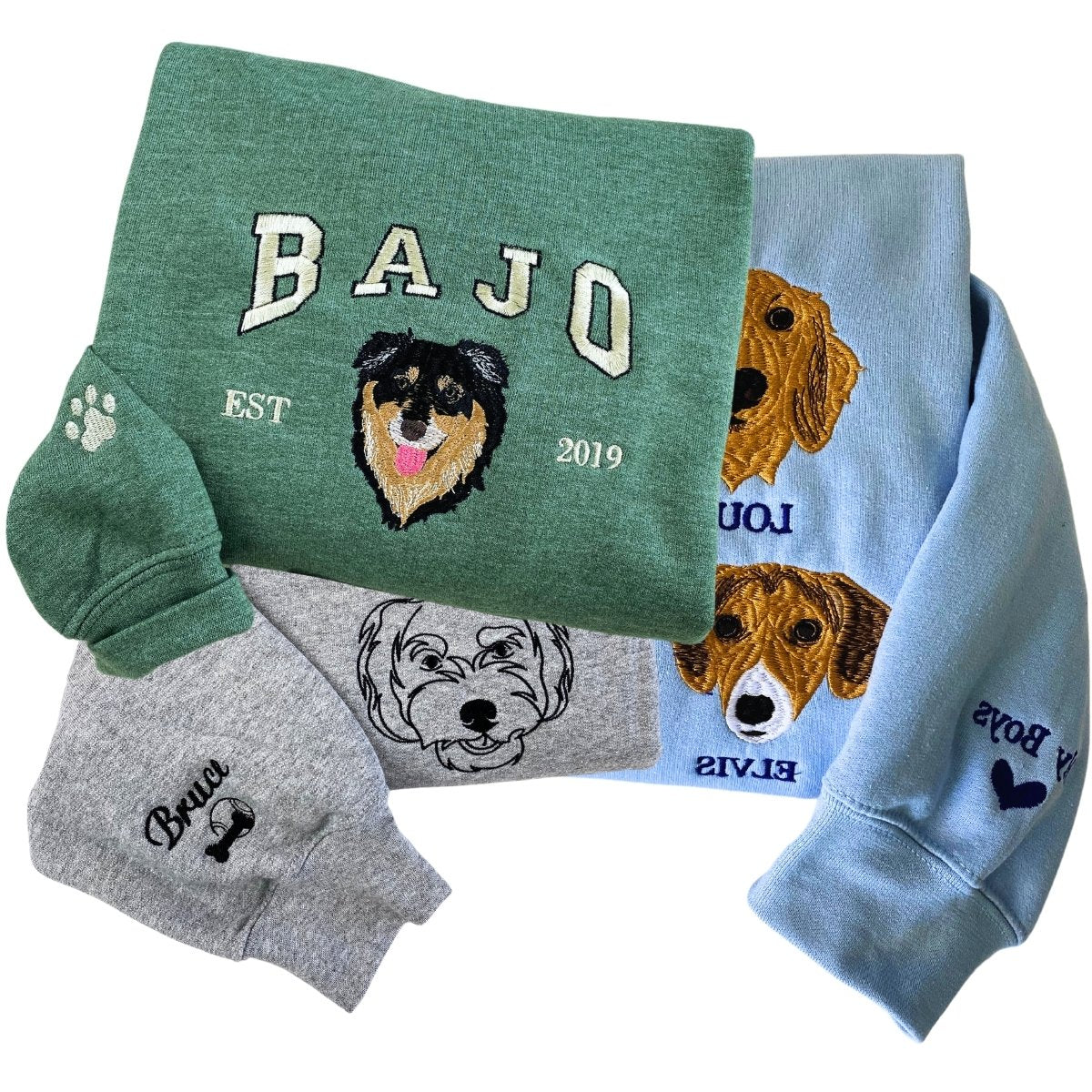 Dog Embroidered Custom Sweatshirt - Personalized Pet Lover Gift