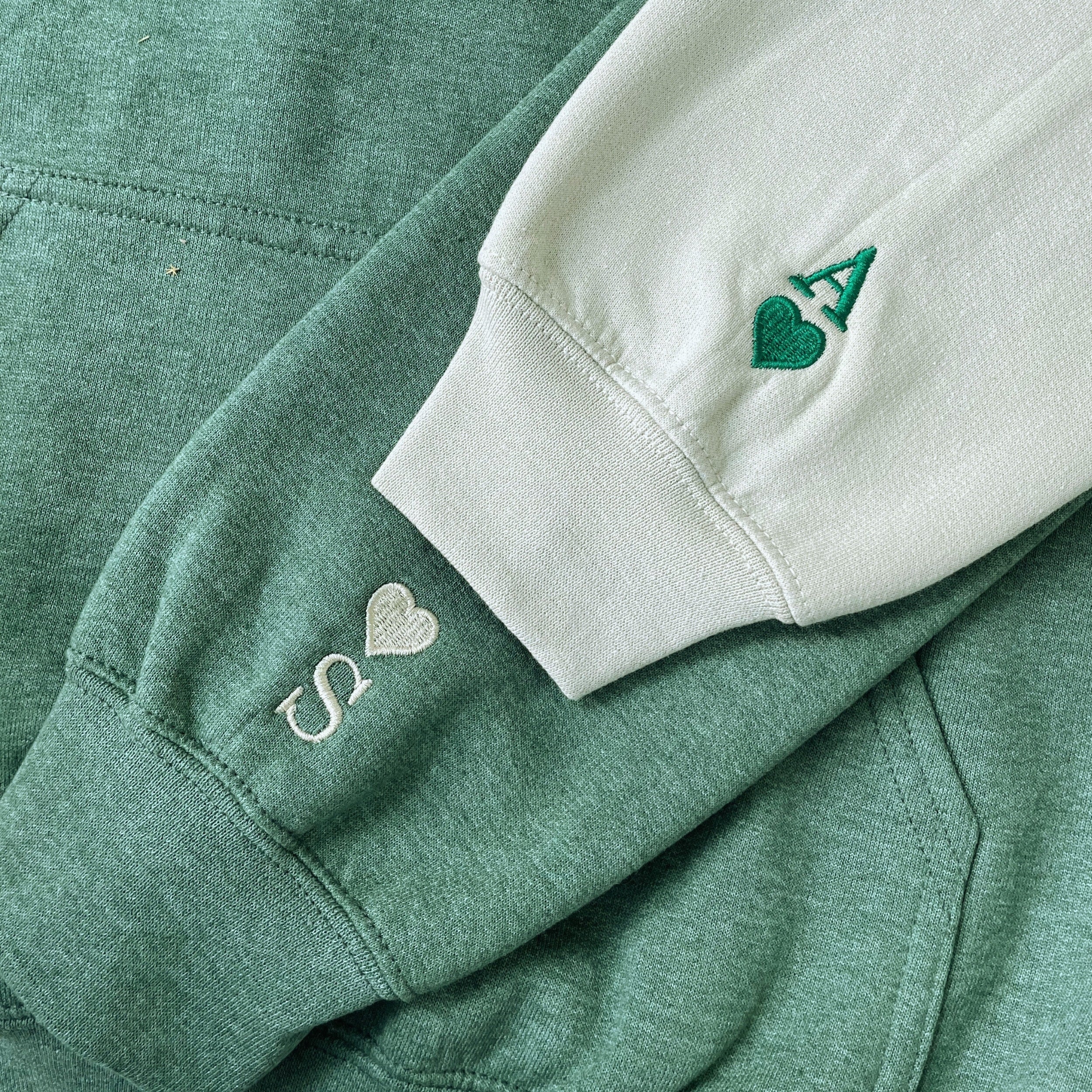 Custom Embroidered Anniversary Year Hoodie Sweatshirt - Personalized Couples Gift