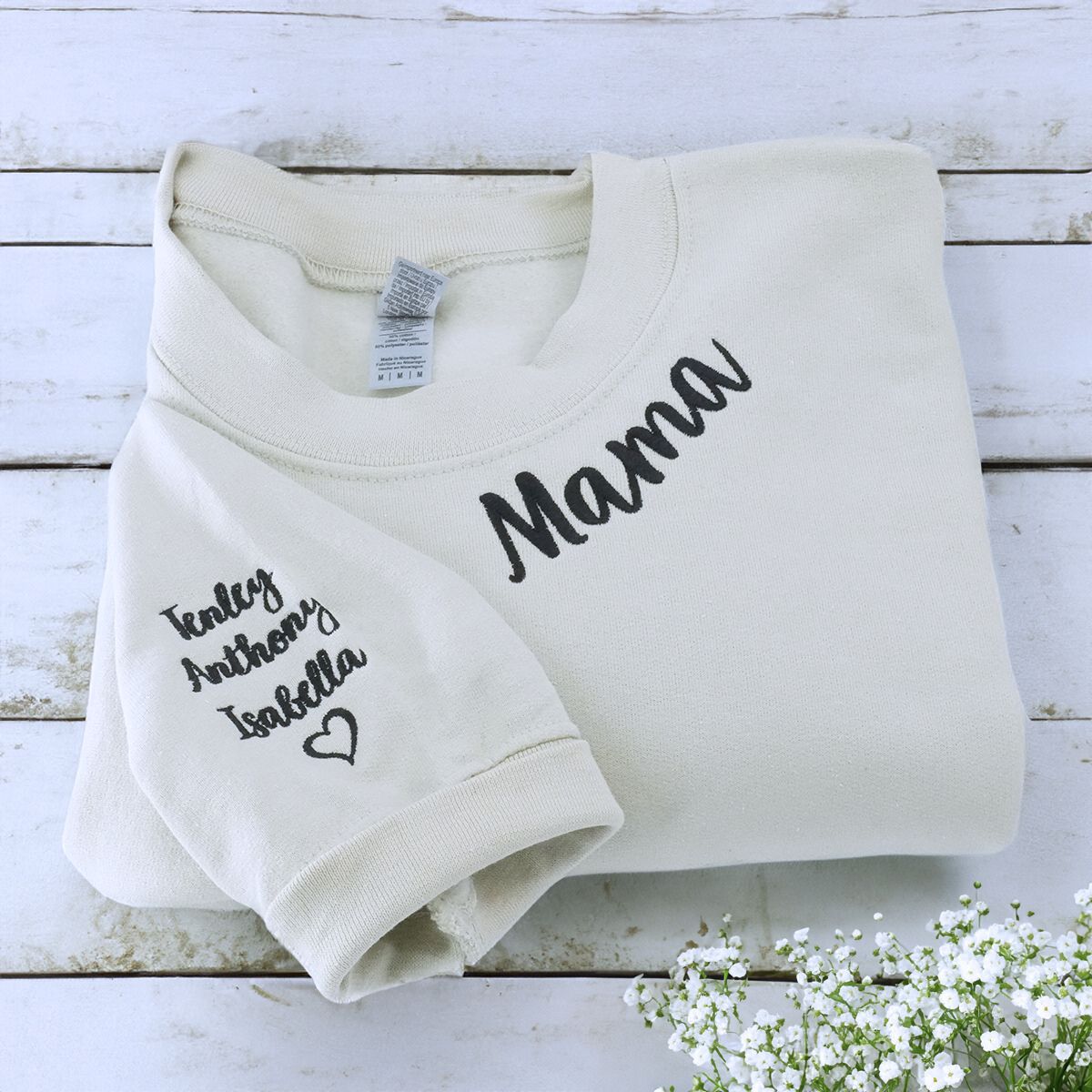 Custom Mama Embroidered Sweatshirt or Hoodie with Childrens Names
