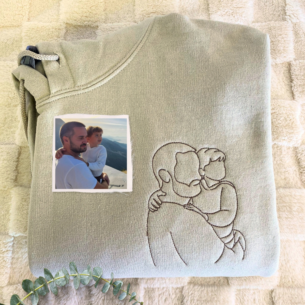 Personalized Portrait Photo Father-Son Sweatshirt - Unique Fathers Day Gift