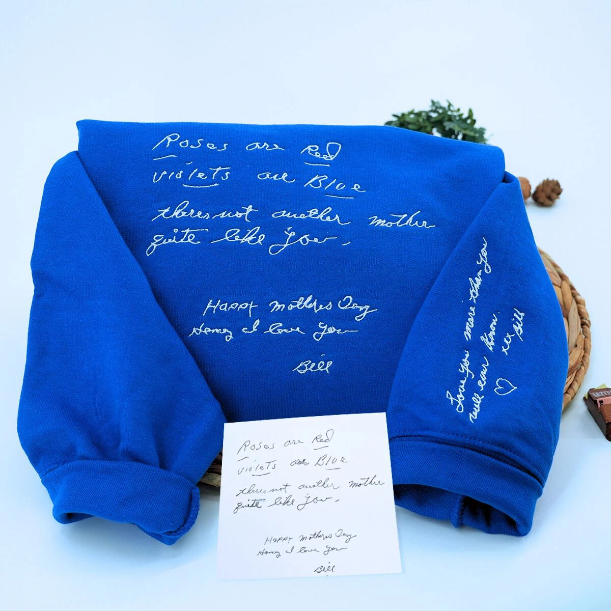 Personalized Handwriting Sweatshirt - Custom Embroidered Shirt