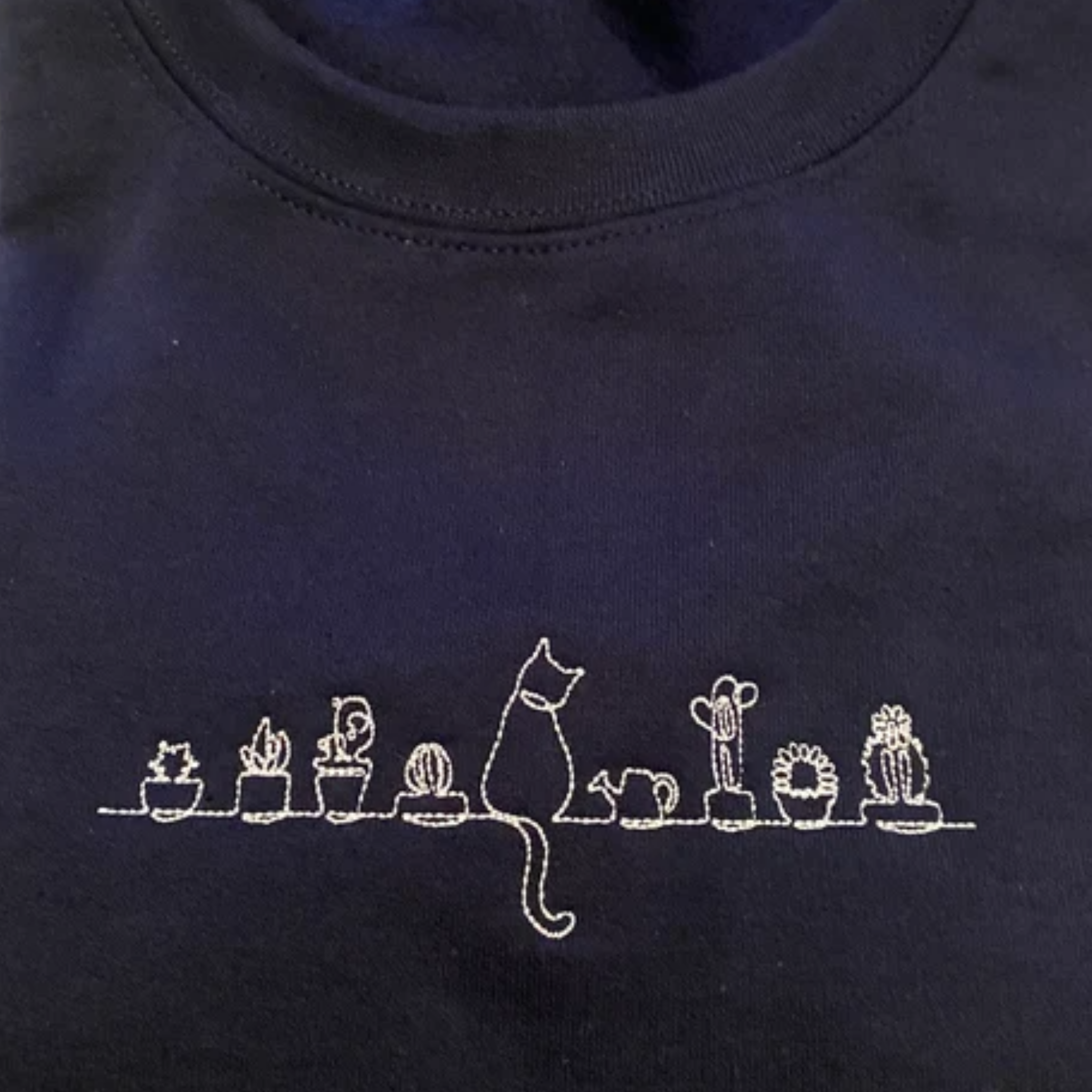 Customized Feline and Botanical Print Sweatshirt