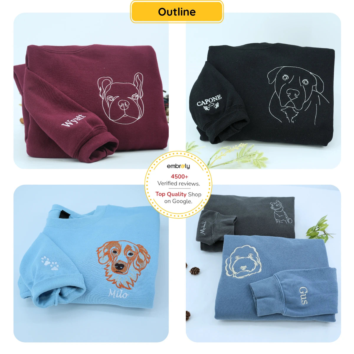 Personalized Dog Photo Embroidered Sweatshirt