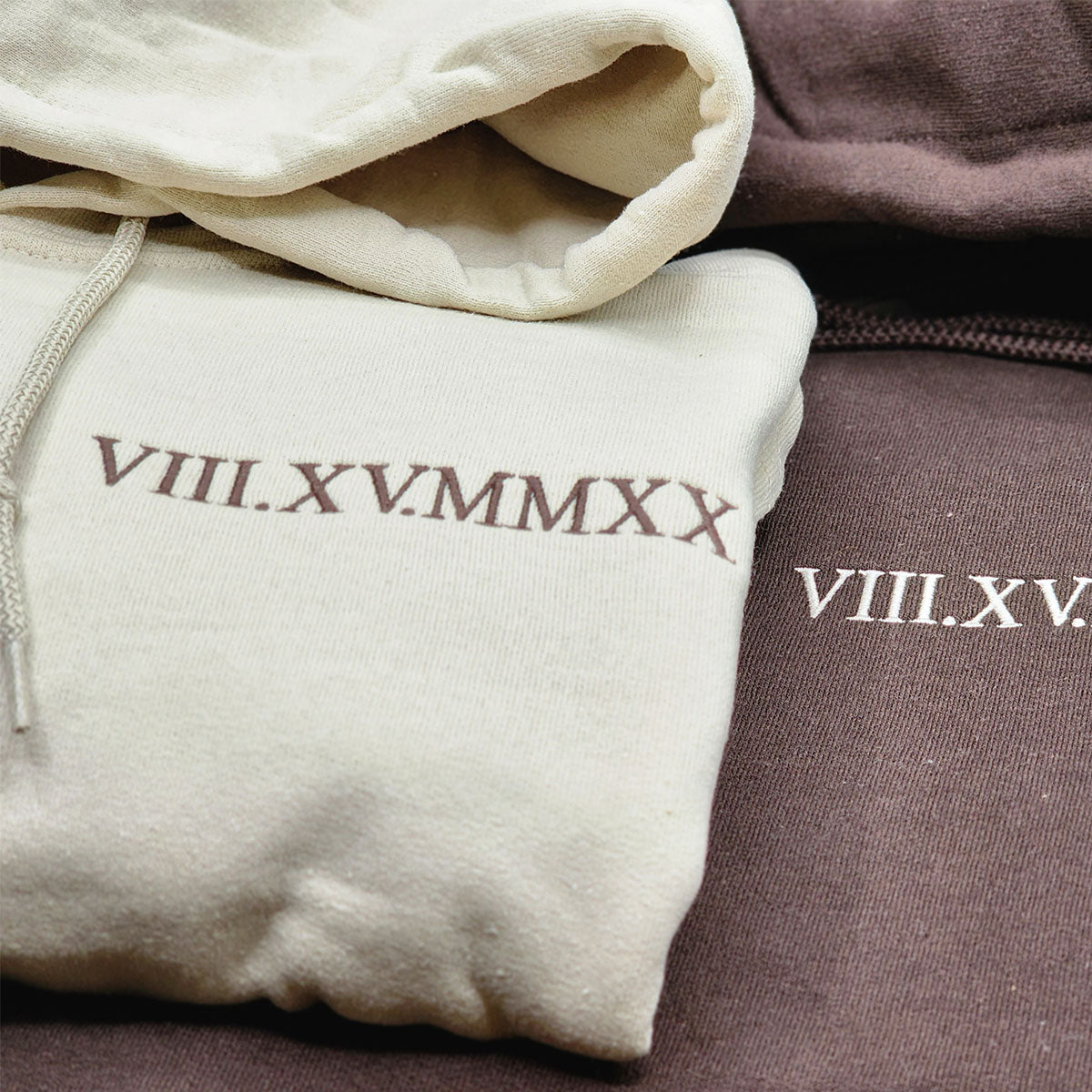 Personalized Embroidered Roman Numeral Hoodie Sweatshirt