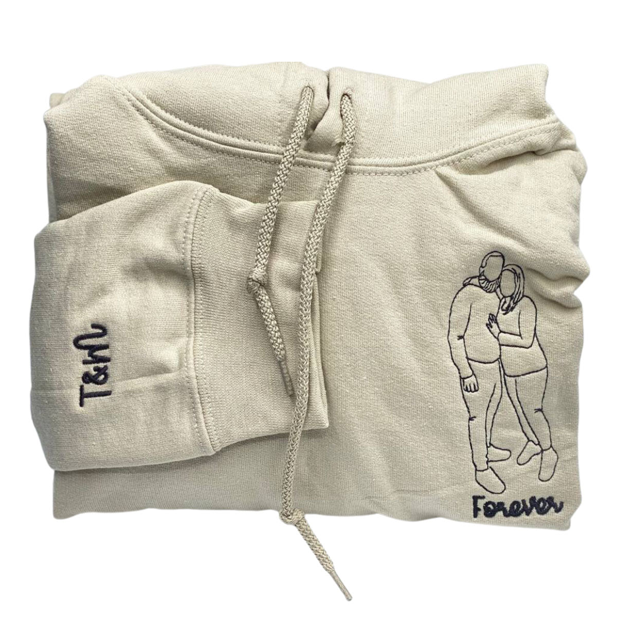 Personalized Couple Photo Embroidered Hoodie or Sweatshirt